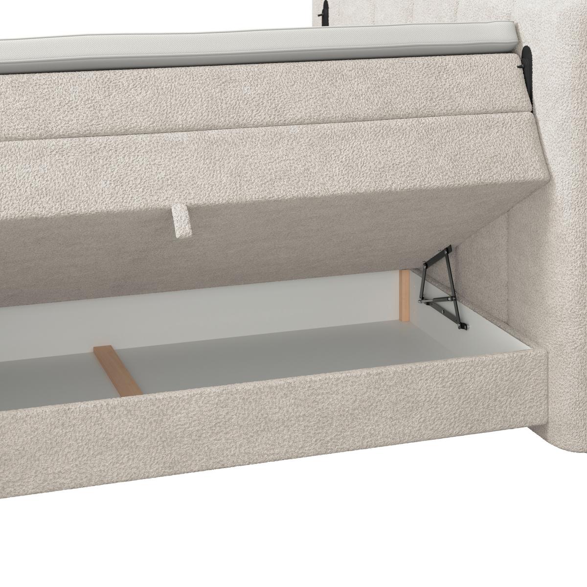 Boxspringbett Elysia inkl. Matratze 180x220 - Beige/Schwarz, Trend, Holz/Holzwerkstoff (180/220cm) - Luca Bessoni