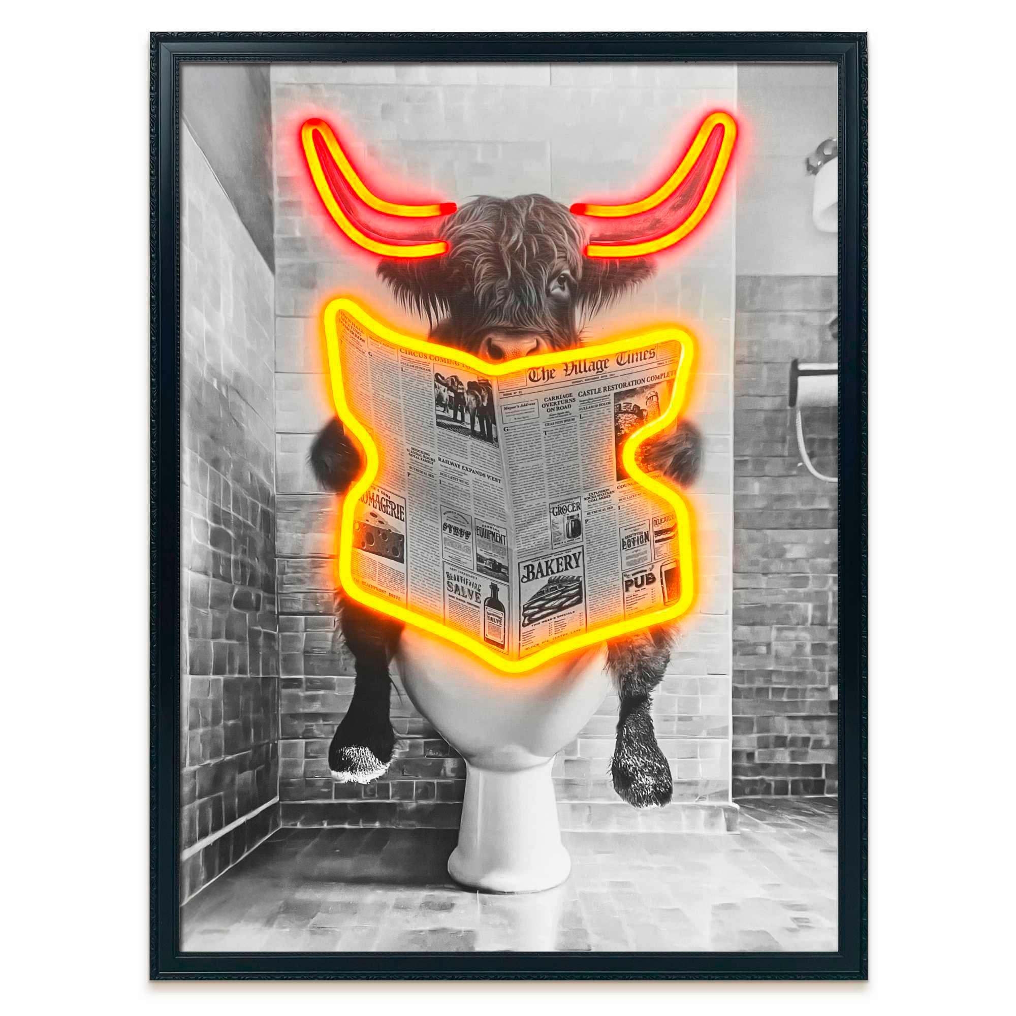 Bild Neon Highlander Toilet - Schwarz/Weiß, Basics, Holzwerkstoff/Kunststoff (50/70/3,5cm)