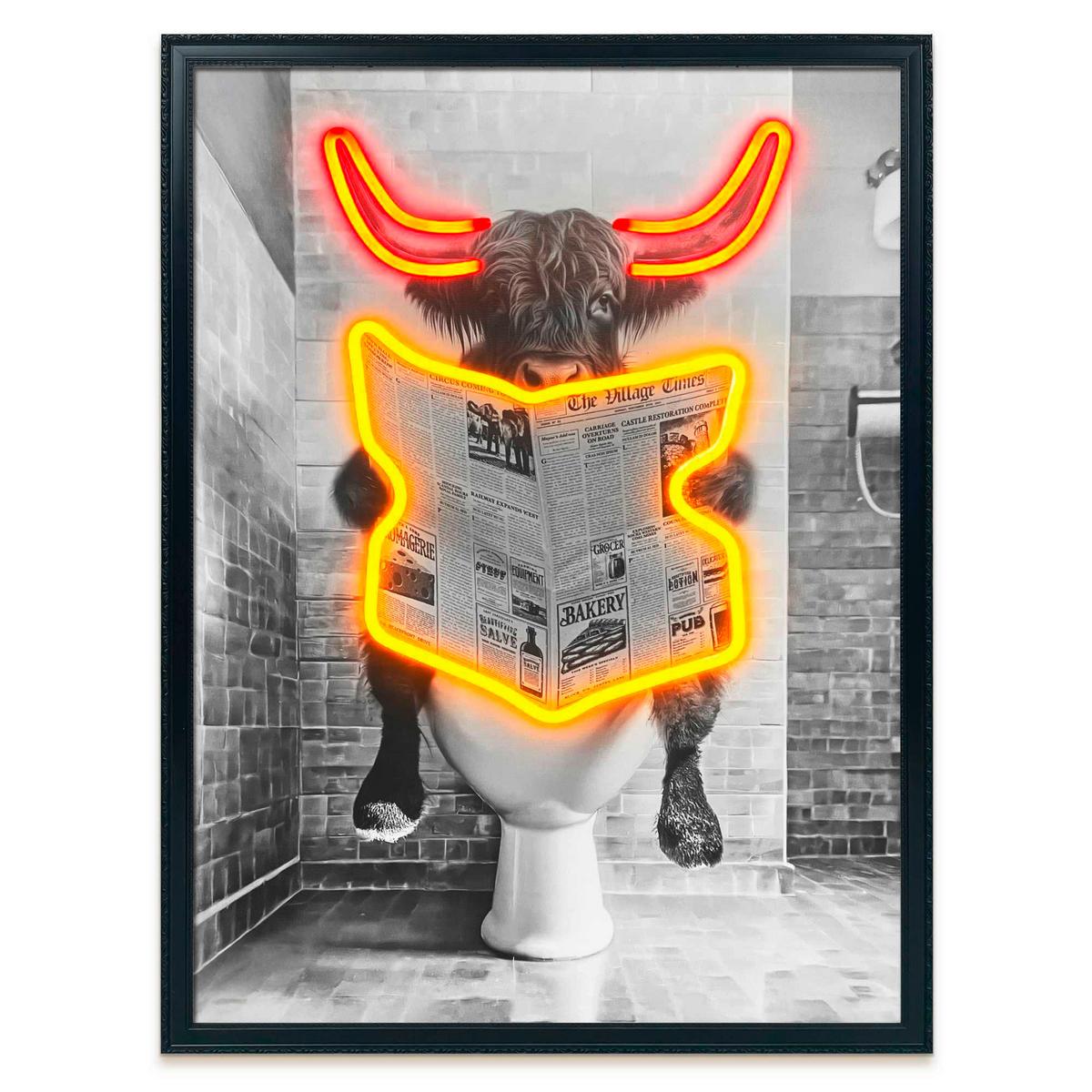 Bild Neon Highlander Toilet - Schwarz/Weiß, Basics, Holzwerkstoff/Kunststoff (50/70/3,5cm)