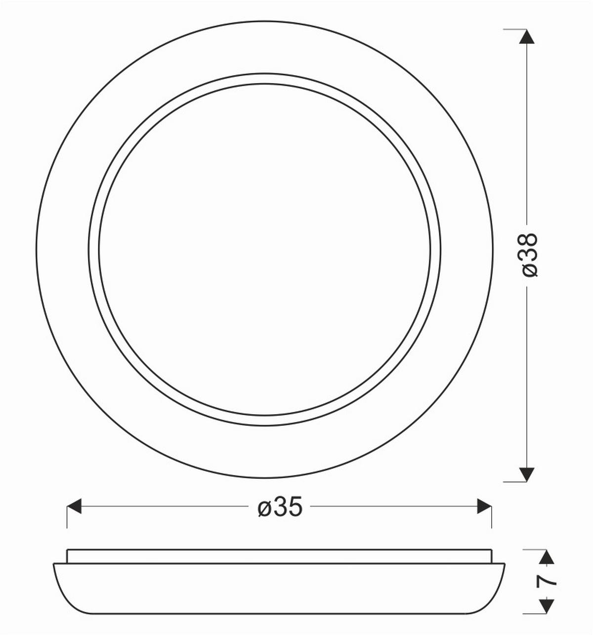 Led-deckenleuchte 13-34243 Gilly - Chromfarben/Weiß, KONVENTIONELL, Kunststoff/Metall (38/38/7cm)