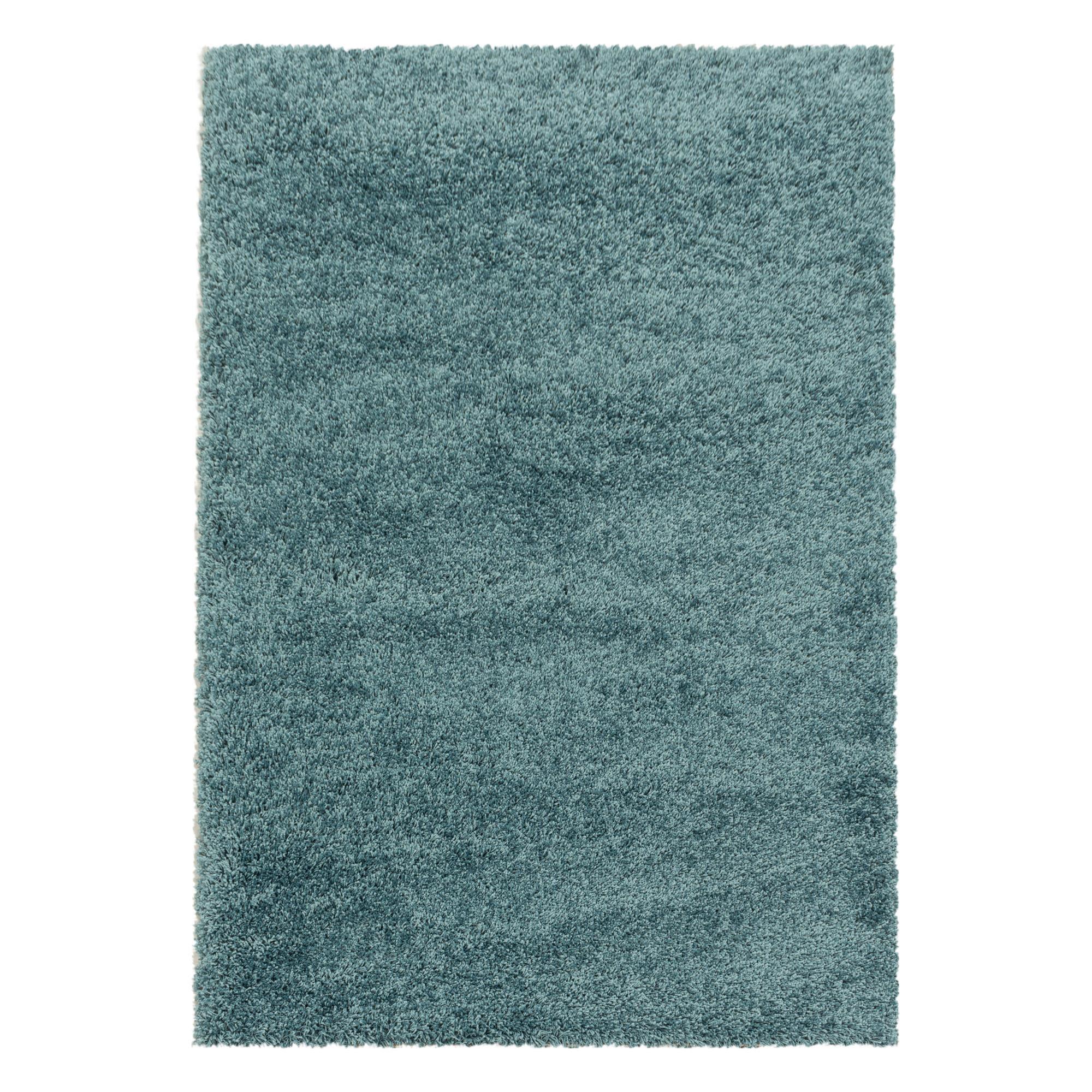 Hochflor Teppich Hellblau Naturfaser Sydney 60x110 cm - Hellblau, Basics, Textil (60/110cm)