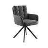 Armlehnstuhl Susan Dunkelgrau Schwarz/Sitzfläche 360°drehbar - Dunkelgrau/Schwarz, KONVENTIONELL, Holz/Textil (59/90/66cm)