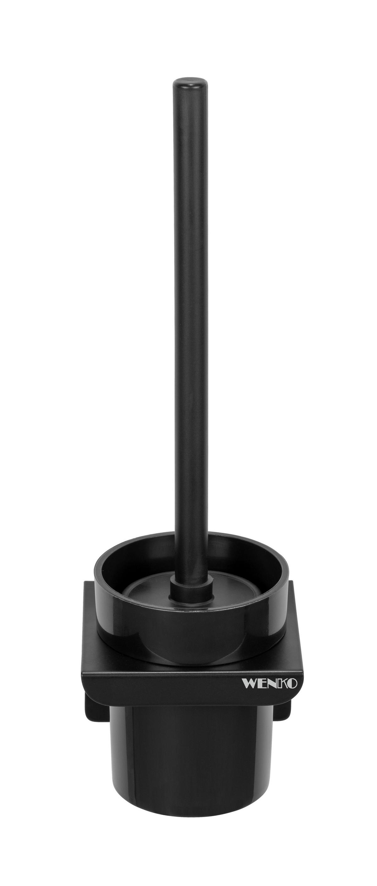 WC SADA - ŠTĚTKA A DRŽÁK TURBO-LOC LIZAN - černá, Moderní, kov/plast (10,5/30,5/10,5cm) - Mömax