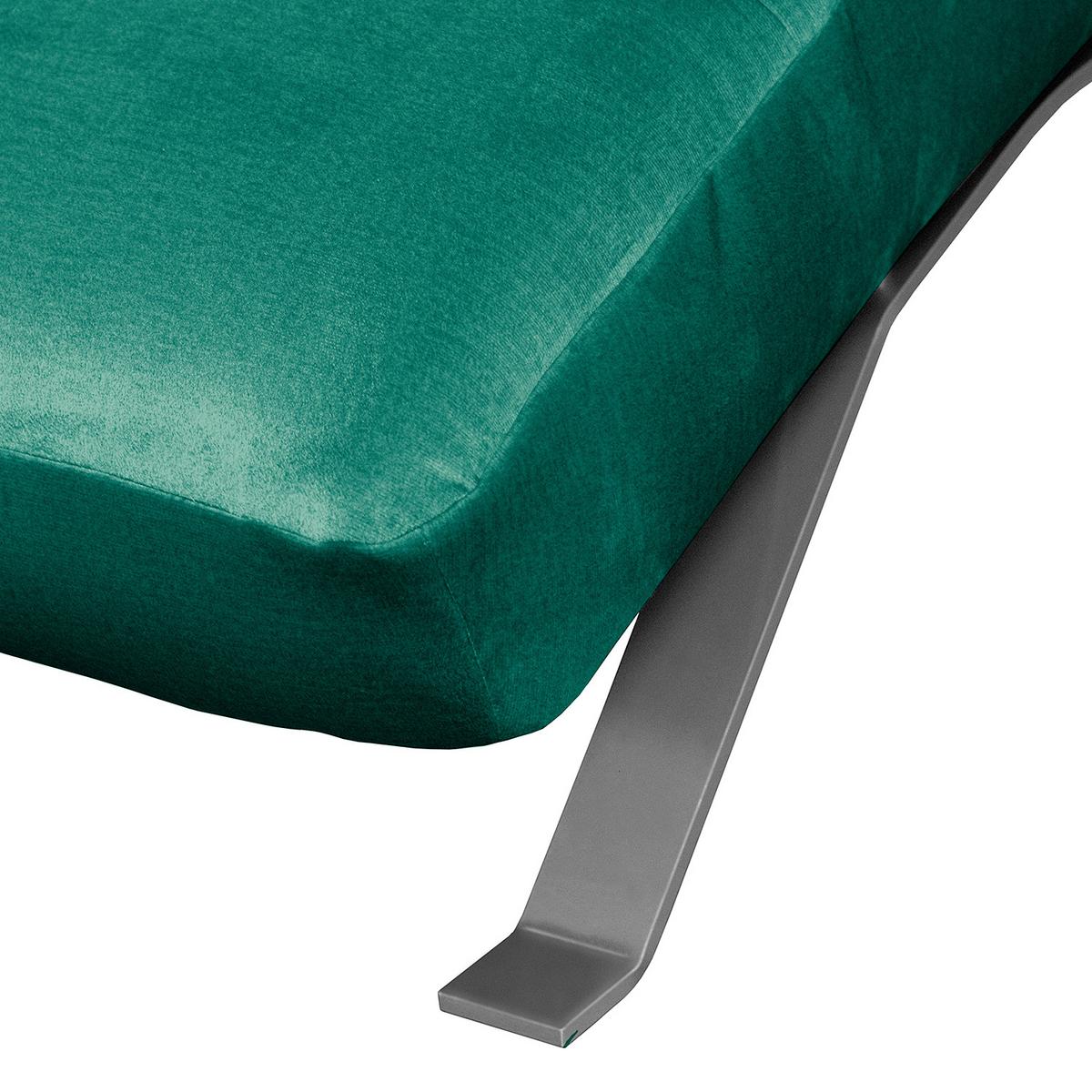 Relaxliege Swing Silver Grün B: 65 cm - Silberfarben/Grün, Design, Textil (65/65-95/171cm) - Livetastic