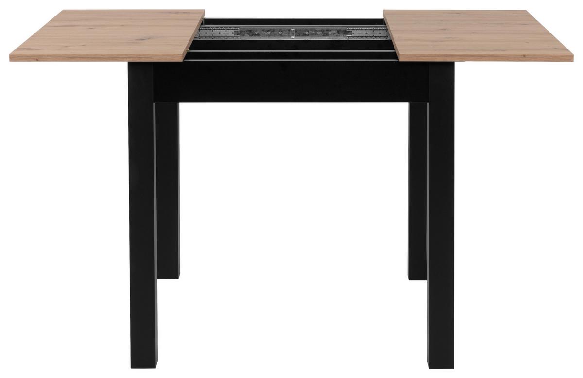 Esstisch Ausziehbar Coburg 80-120x80x76,5 Cm Eiche Dekor - Schwarz/Eiche Artisan, Basics, Holzwerkstoff (80/80/76,5cm) - MID.YOU