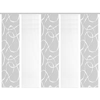 Flächenvorhang Ophelia 5er Set - Hellgrau/Weiß, KONVENTIONELL, Textil (60/260cm)