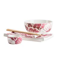 CHINESISCHES TAFELSERVICE Keramik Weiß/Flieder - Flieder/Weiß, Basics, Keramik - Mäser