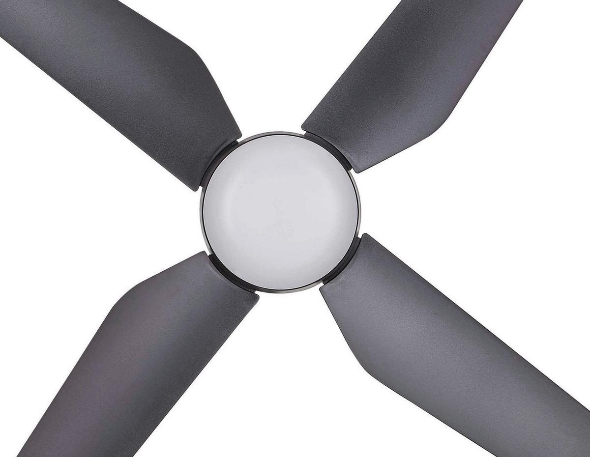 Deckenventilator Aria Schwarz 4-Flügel, Led-Leuchte - Schwarz, Basics, Kunststoff (122/21cm) - P & B