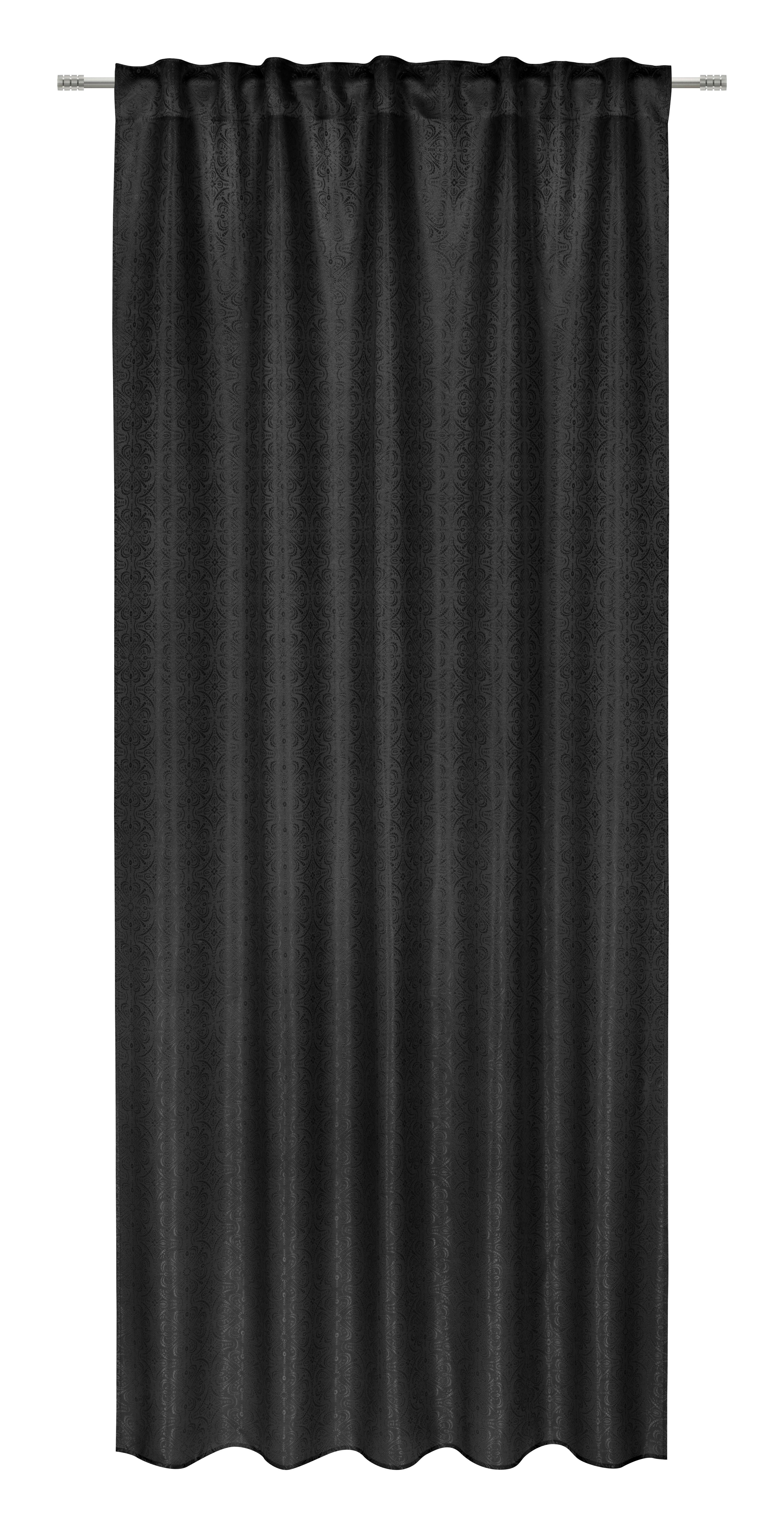 HOTOVÝ ZÁVĚS EMIL - černá, Romantický / Rustikální, textil (135/245cm) - Mömax