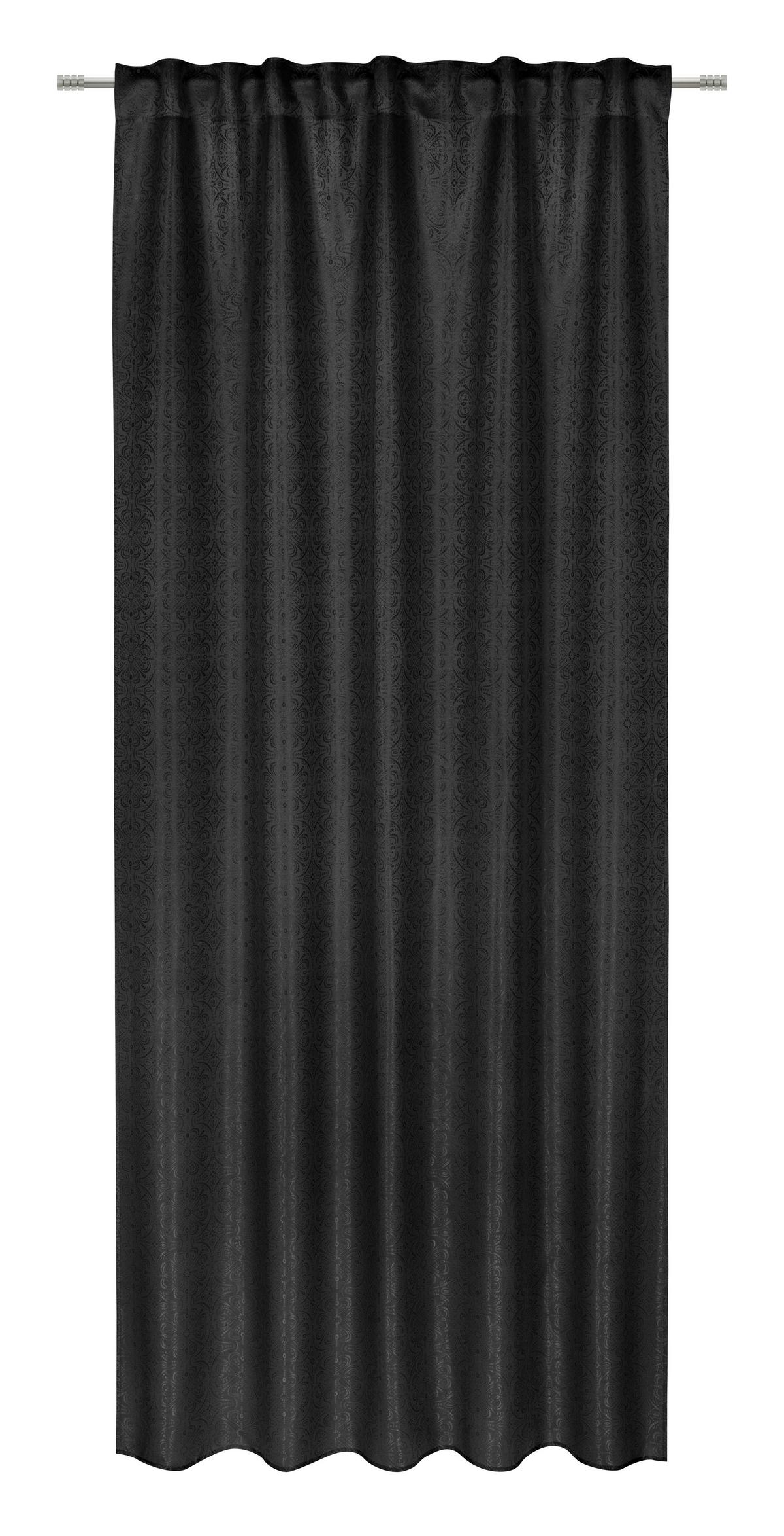 HOTOVÝ ZÁVĚS EMIL - černá, Romantický / Rustikální, textil (135/245cm) - Mömax