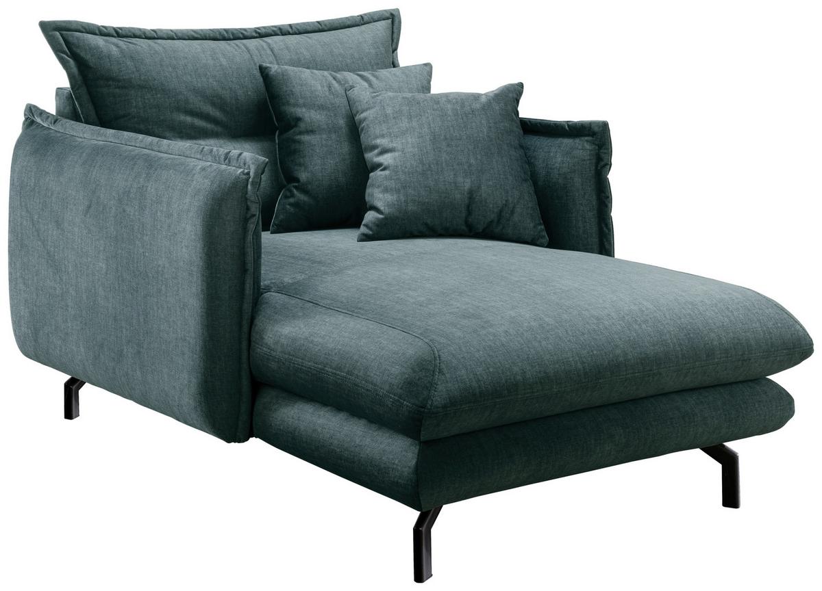 XXL-Sofa Lava Hellblau B: 111 cm - Schwarz/Hellblau, MODERN, Textil (111/101/167cm) - Livetastic