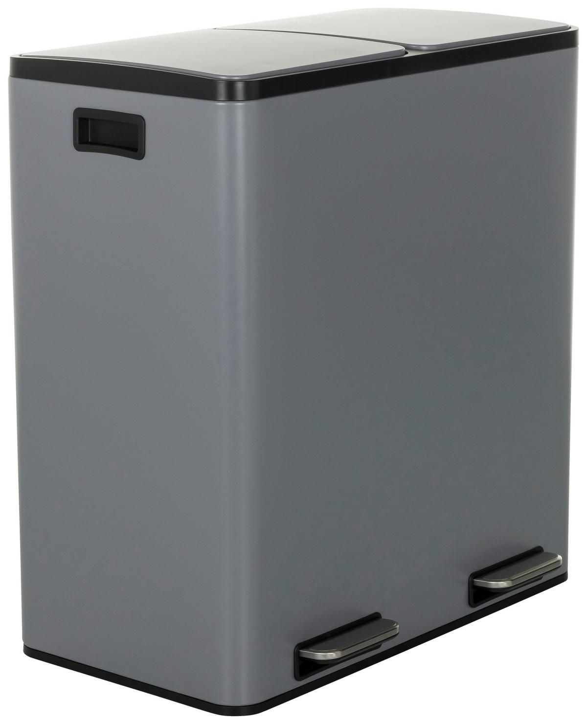 Abfallsammler Clean Xiii Schwarz B: 58,5 cm - Schwarz/Grau, MODERN, Kunststoff/Metall (58,5/62/32cm) - MID.YOU