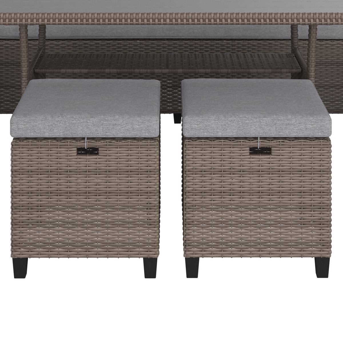 Lounge-garnitúra Porto New 6 Részes - szürke, Modern, műanyag/textil (232/175cm) - Beldano