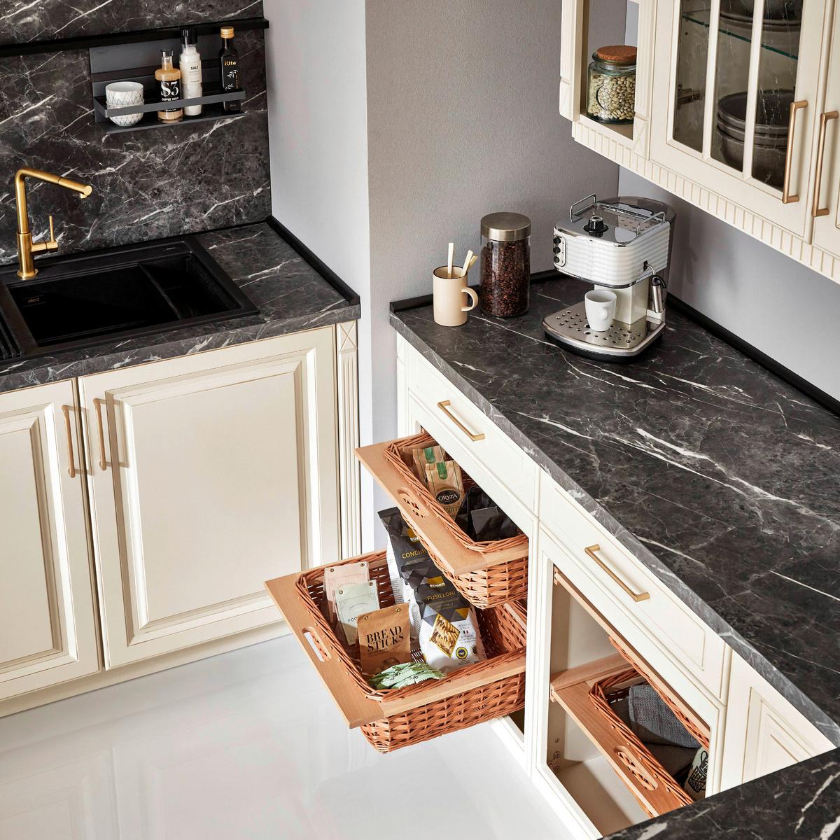 Einbauküche Columbia Frei Planbar Landhausstil - Weiß, MODERN, Holzwerkstoff - Vertico