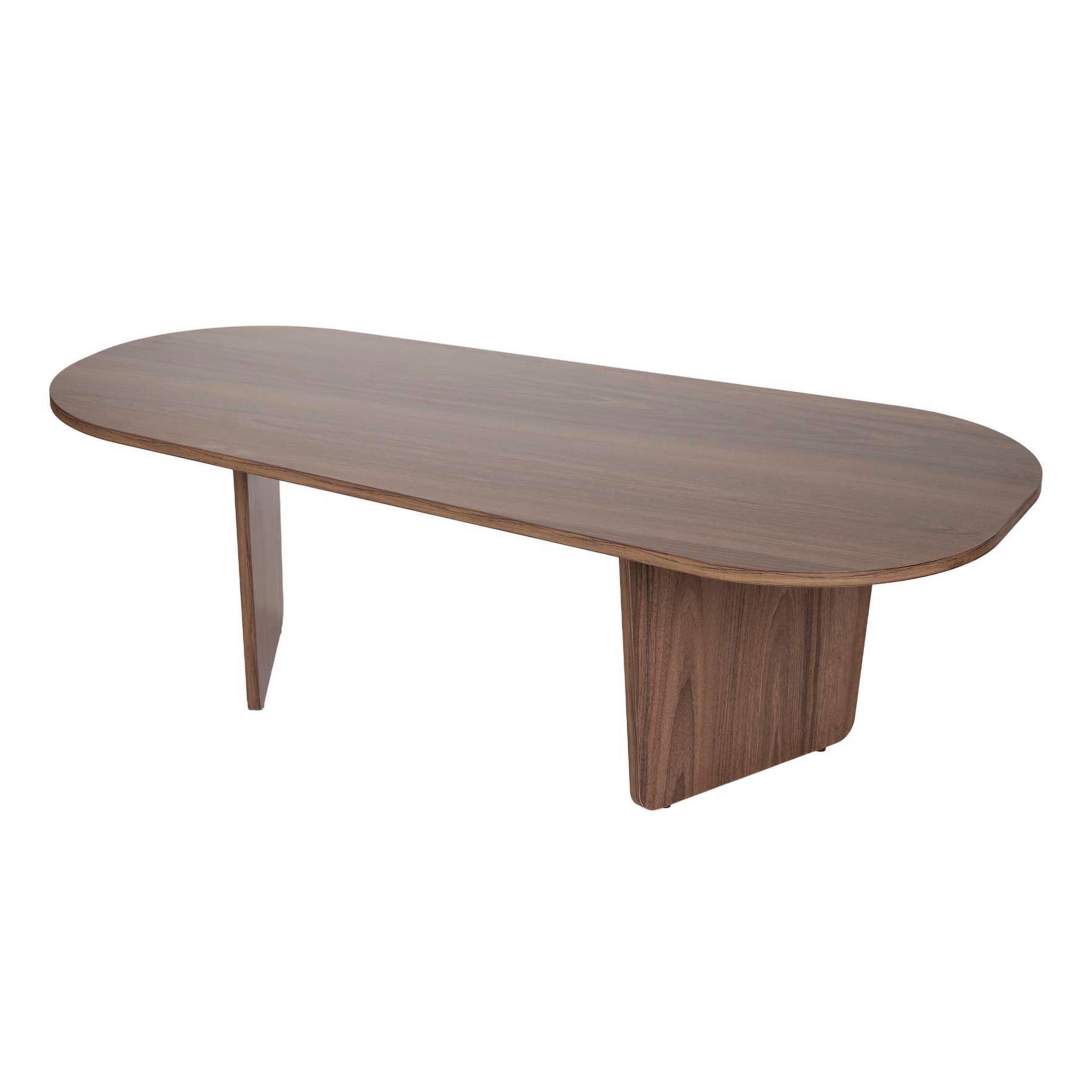 COUCHTISCH Ovalis Walnussfarben L: 130cm - Walnussfarben, Design, Holzwerkstoff (130/65/40cm) - MID.YOU