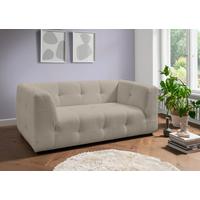 2-Sitzer-Sofa Velice, Taupe B: 184 cm - Taupe/Schwarz, Design, Textil (184/72/95cm) - Livetastic