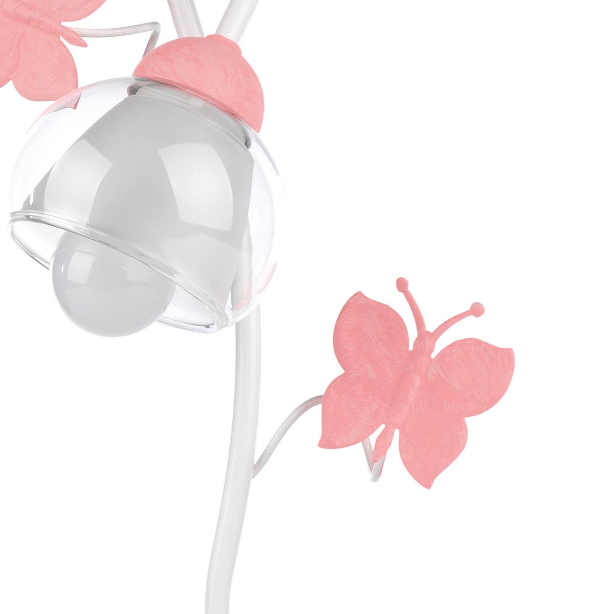 Kindertischleuchte 4924/L - Pink/Weiß, Basics, Glas/Metall (16/37cm)