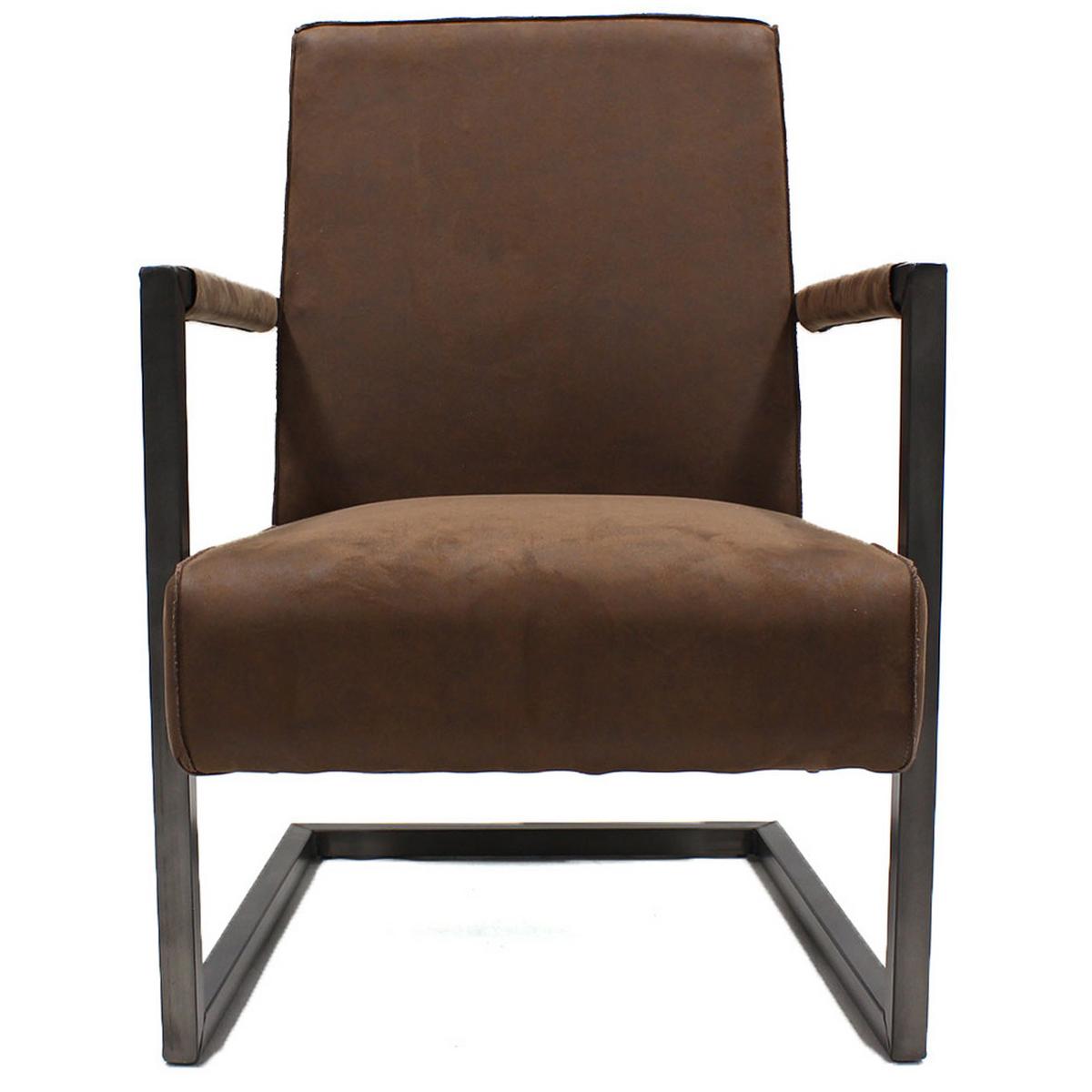 Sessel Tyler - Schwarz/Braun, LIFESTYLE, Textil/Metall (62/84/70cm) - MID.YOU