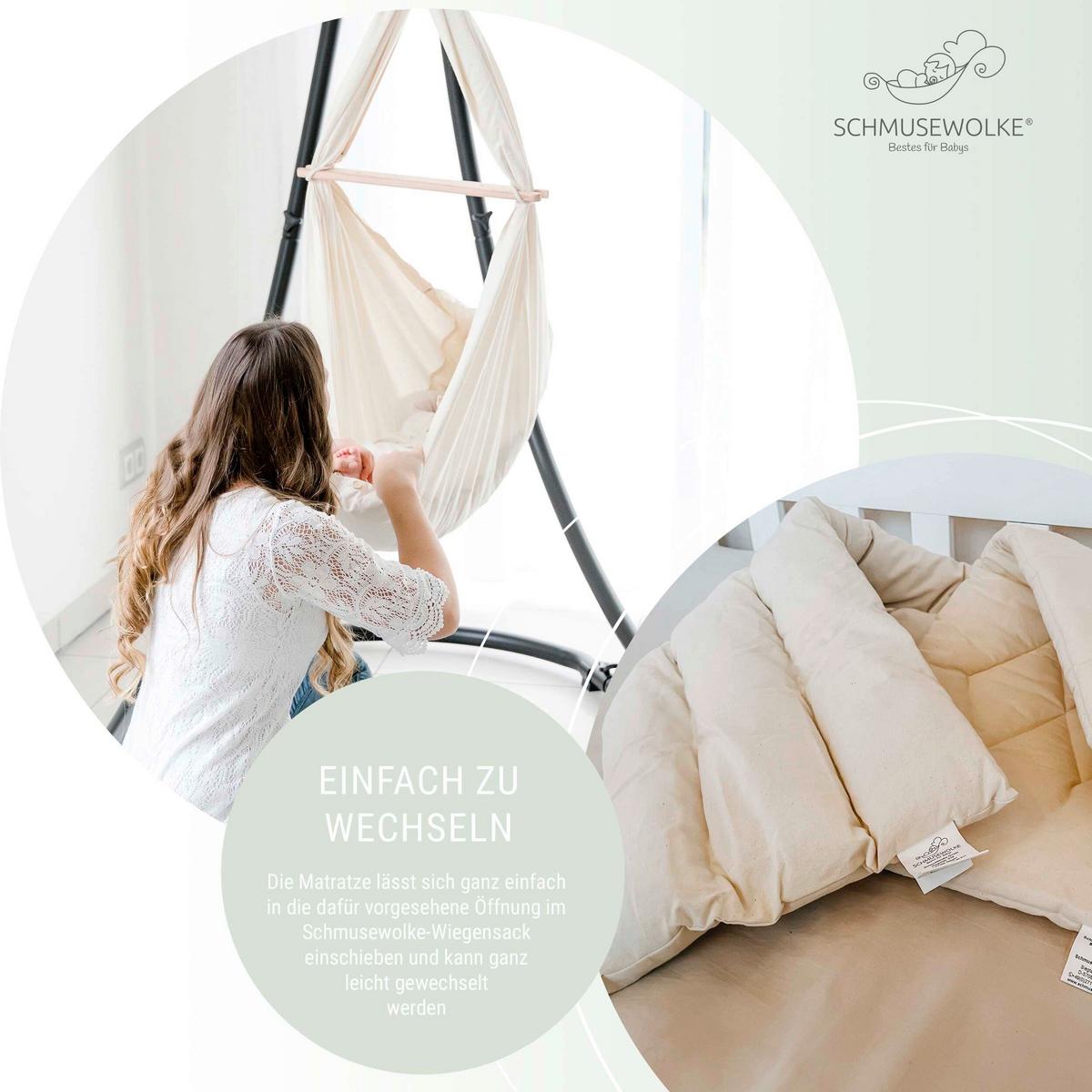 Federwiege Federwiegenset - Anthrazit/Grau, Basics, Kunststoff/Textil (135/194/135cm) - SCHMUSEWOLKE