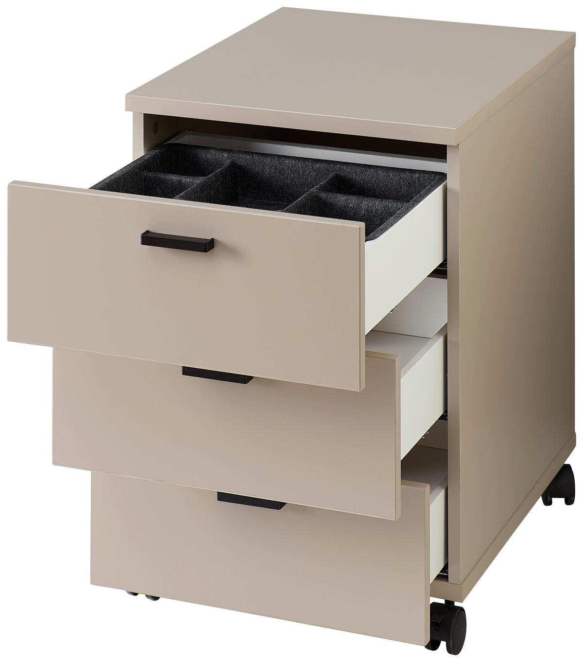 POJÍZDNÝ KONTEJNER GLENN-M - černá/kašmírová, Moderní, kompozitní dřevo/plast (45/66/55cm) - Mömax