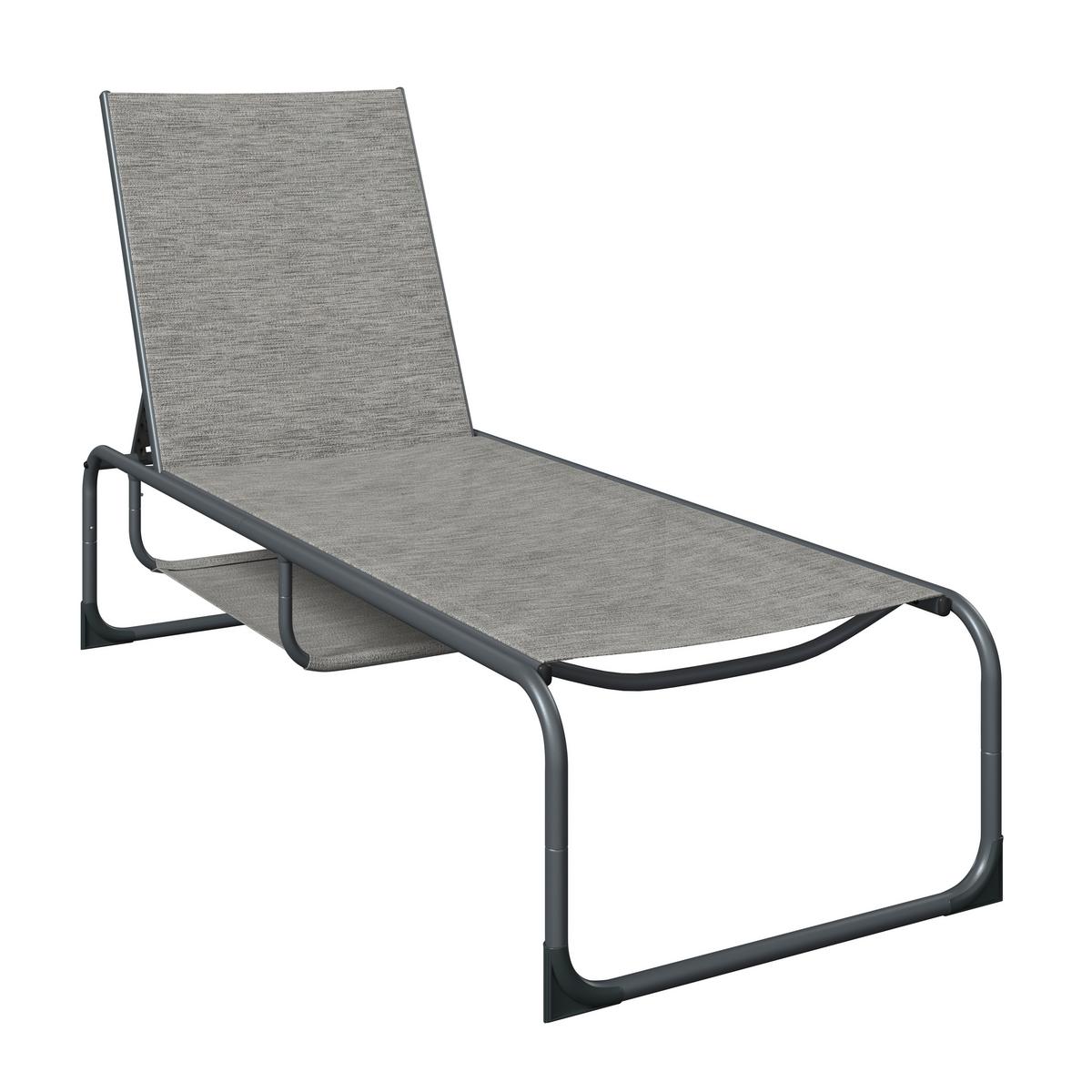 Napozóágy Taos - szürke, Modern, textil/fém (196/35/64cm) - Beldano