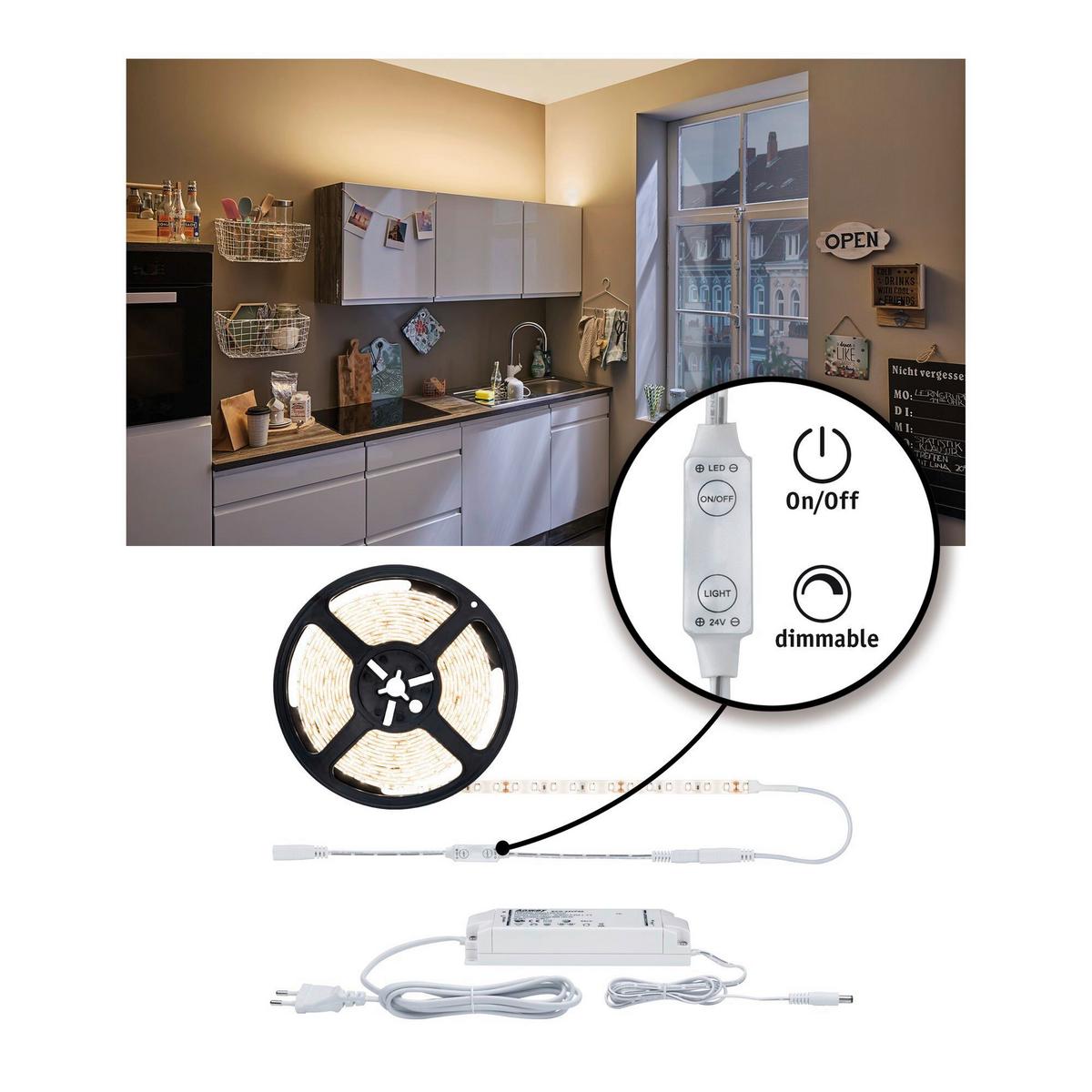 Led-streifen L: 3 M Dimmbar - Weiß, Basics, Kunststoff (300cm) - Paulmann