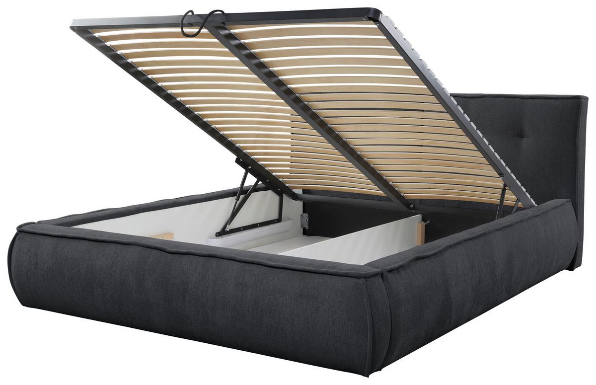 Polsterbett Mit Lattenrost Lacjo Anthrazit 160x200 Cm - Beige/Anthrazit, LIFESTYLE, Holz/Holzwerkstoff (160/200cm) - Livetastic