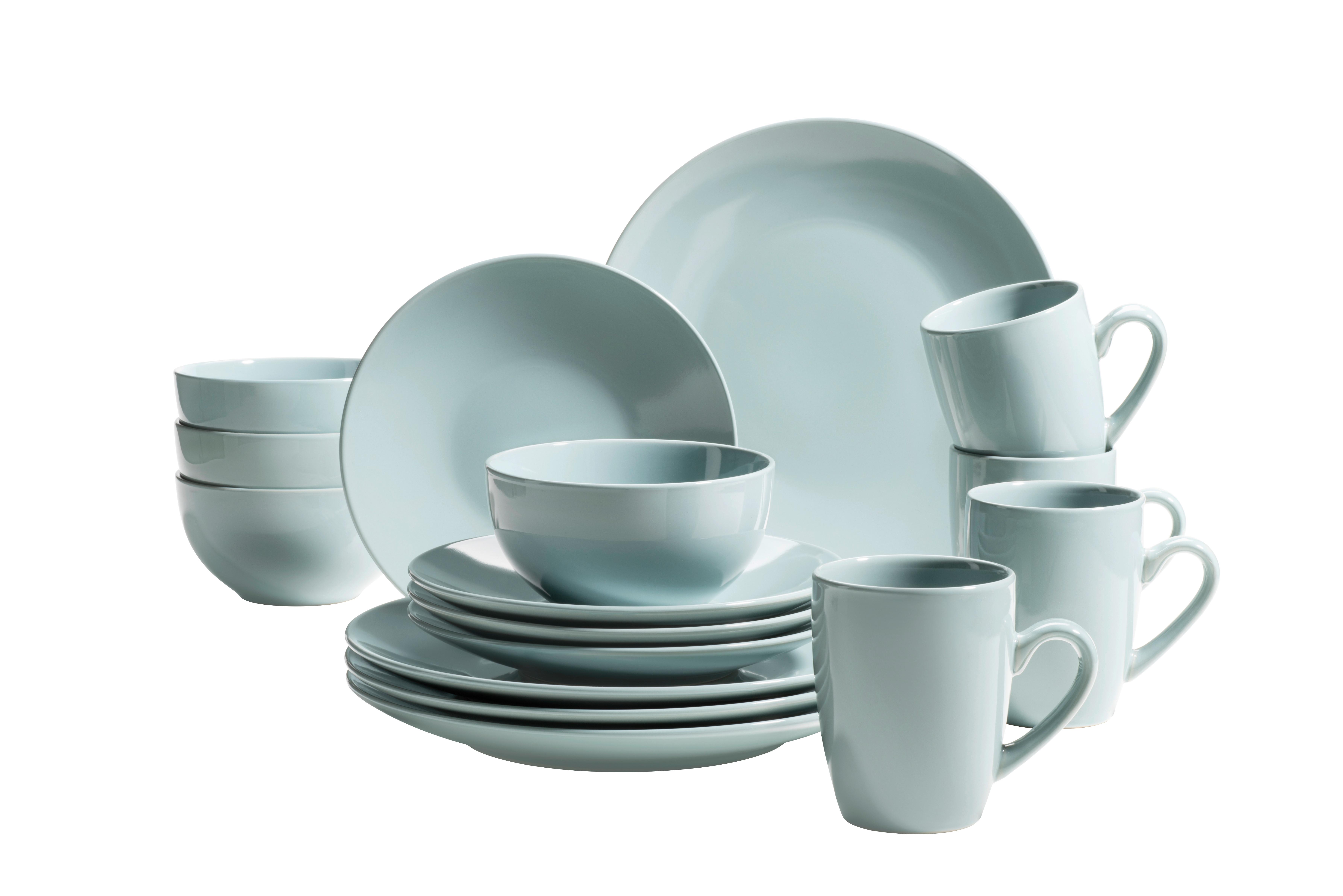 KOMBISERVICE Mintgrün 16-teilig - Mintgrün, Basics, Keramik (31,3/32,5/31,5cm) - Mäser
