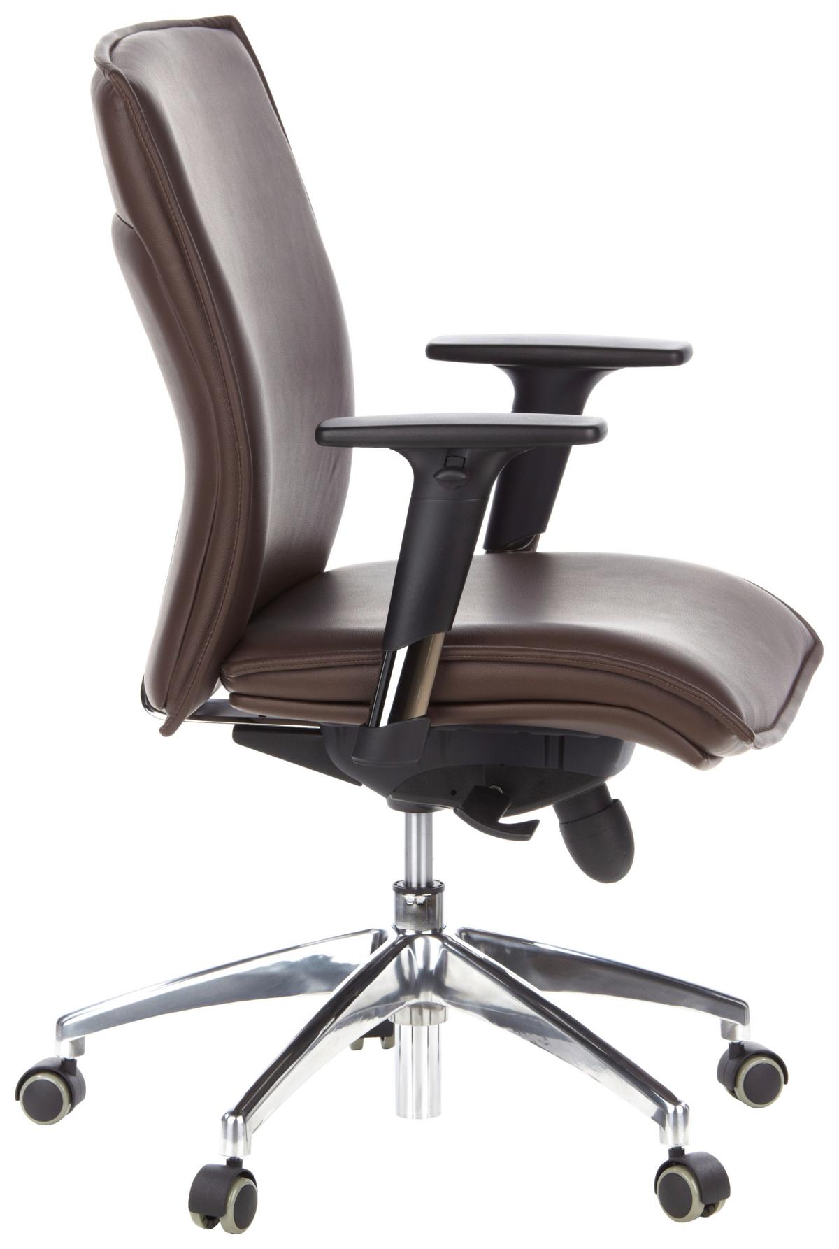 Drehstuhl Murano 10 Dunkelbraun - Dunkelbraun/Schwarz, MODERN, Leder/Kunststoff (59/117/51cm) - MID.YOU