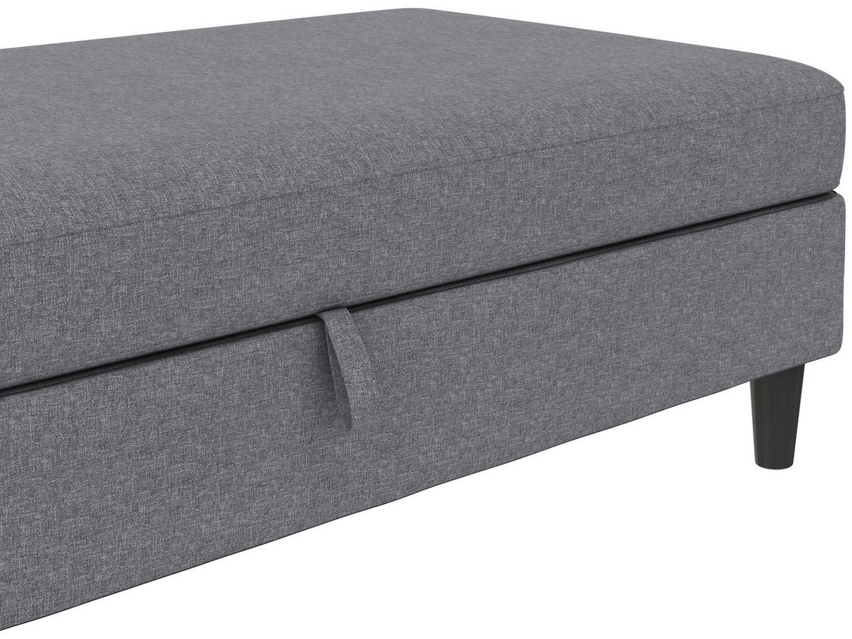 Hocker Hannover Grau, mit Stauraum - Schwarz/Grau, Basics, Textil (130/43/69cm) - Livetastic