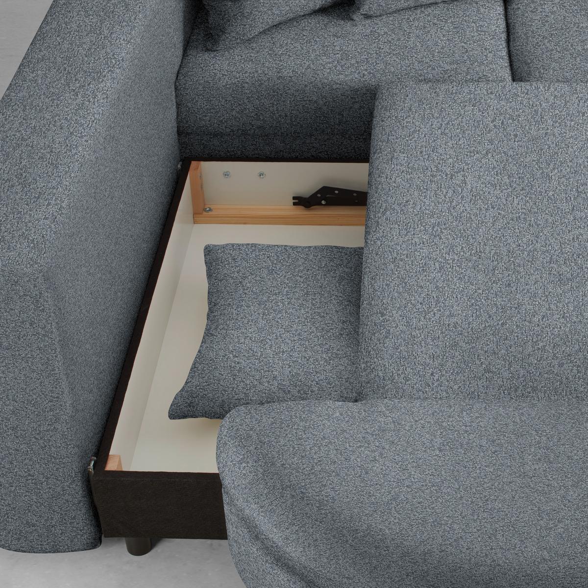 Rohová sedačka AXEL, levá, šedá tkanina - šedá/černá, Moderní, kov/textil (250/291cm) - Mömax