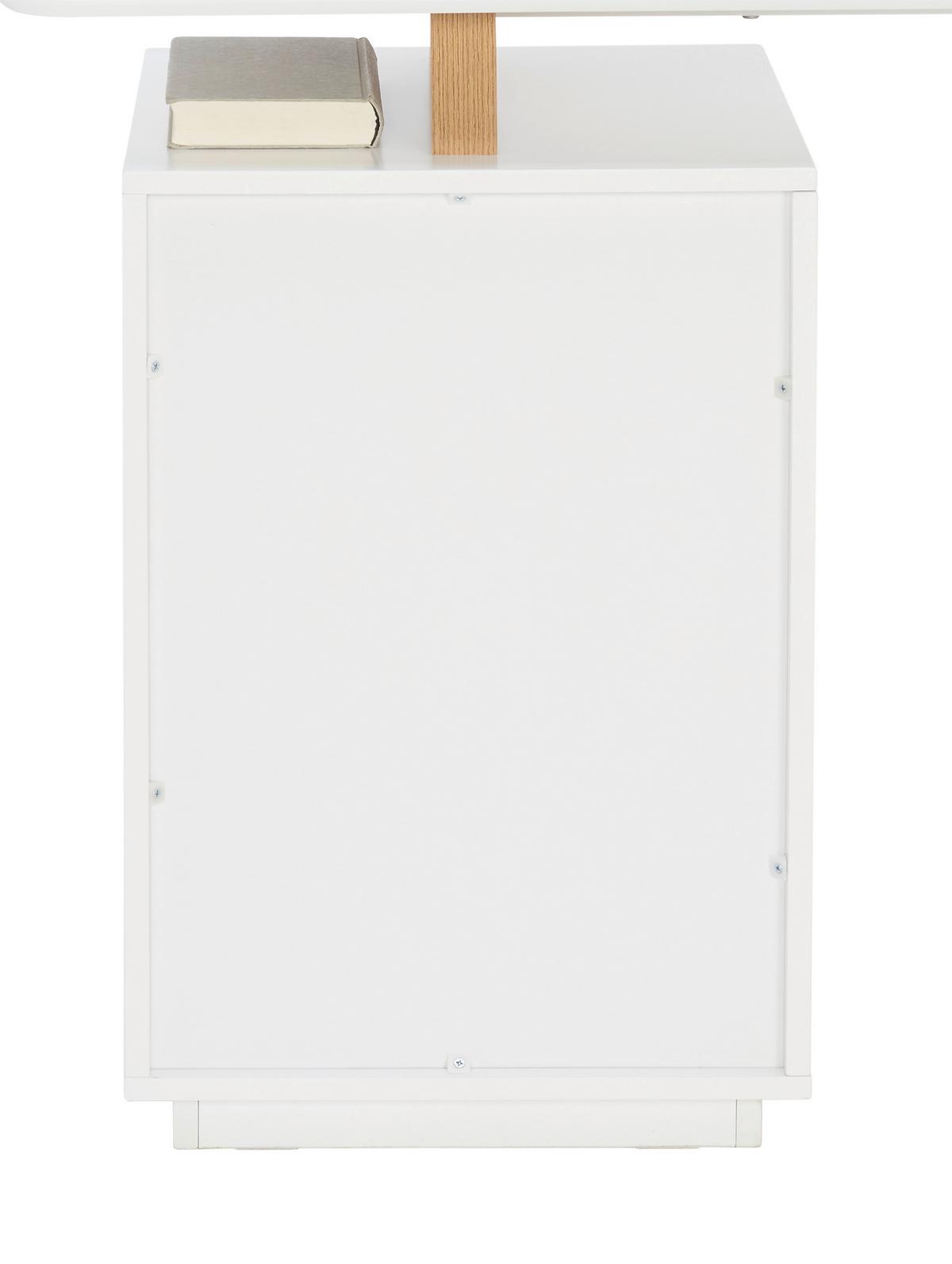 Schreibtisch mit Stauraum Padua B 140cm Weiß/Eiche - Eichefarben/Weiß, MODERN, Holz/Holzwerkstoff (140/45-60/76cm) - MID.YOU