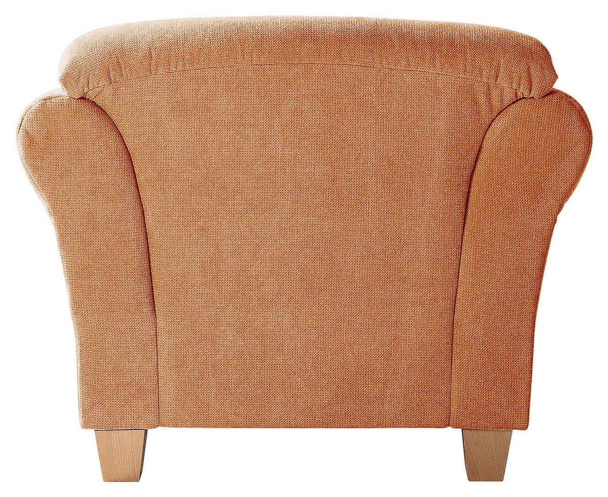 Sessel Gotland terracotta Rücken echt, 101x84x89 cm - Terracotta/Naturfarben, KONVENTIONELL, Textil (101/84/89cm) - Sit & More
