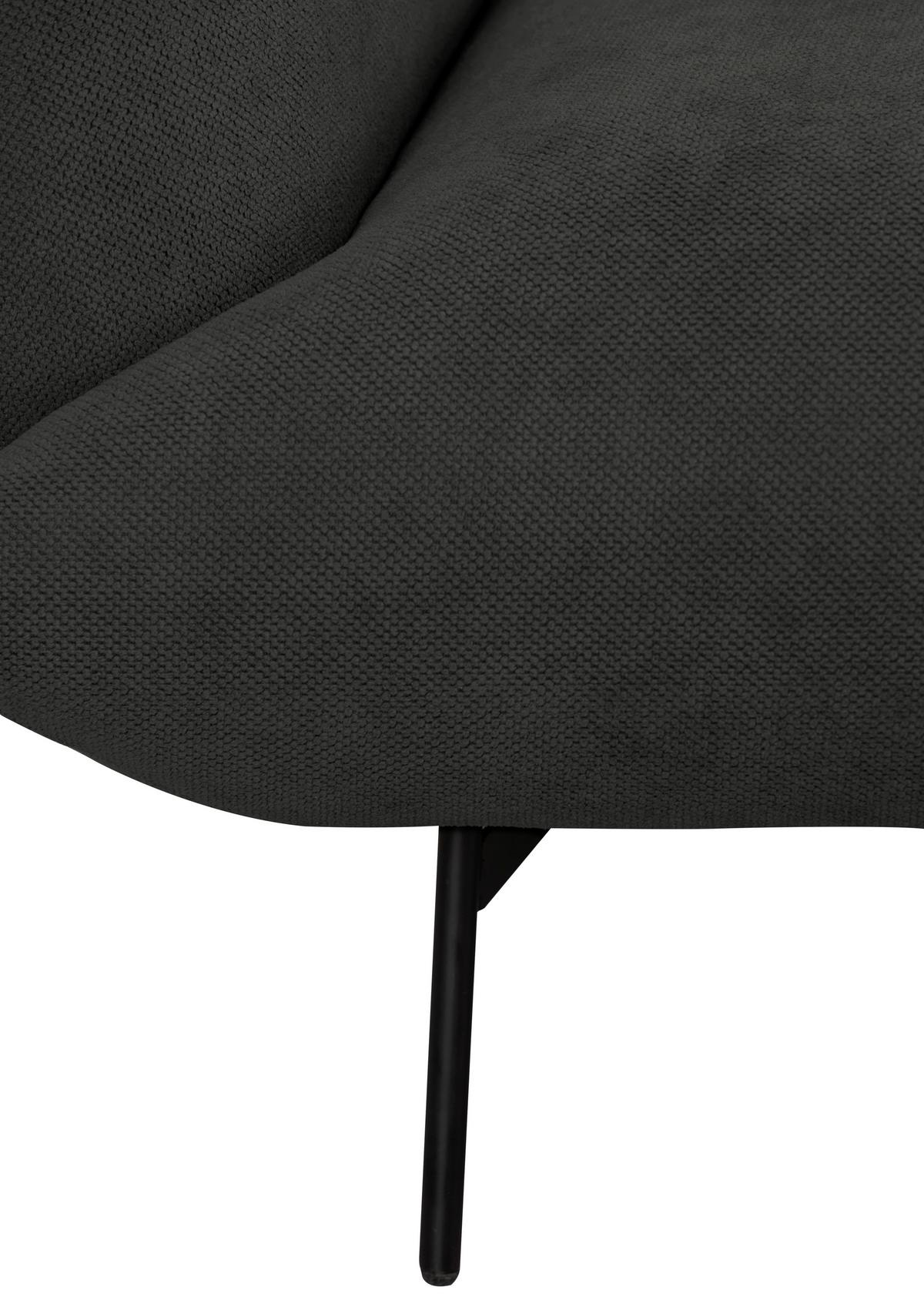 Sofa Honey - Anthrazit/Schwarz, Trend, Textil (185/77/83cm) - P & B