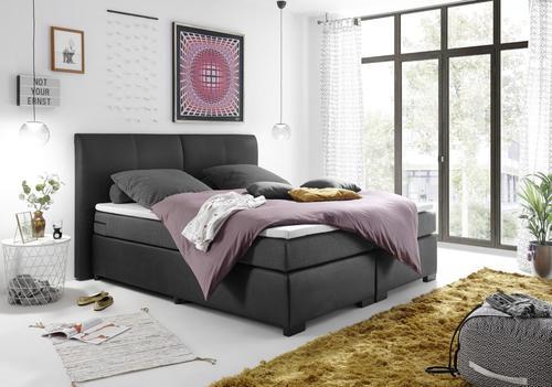 Boxspringbett Tigua in Schwarz 180x200