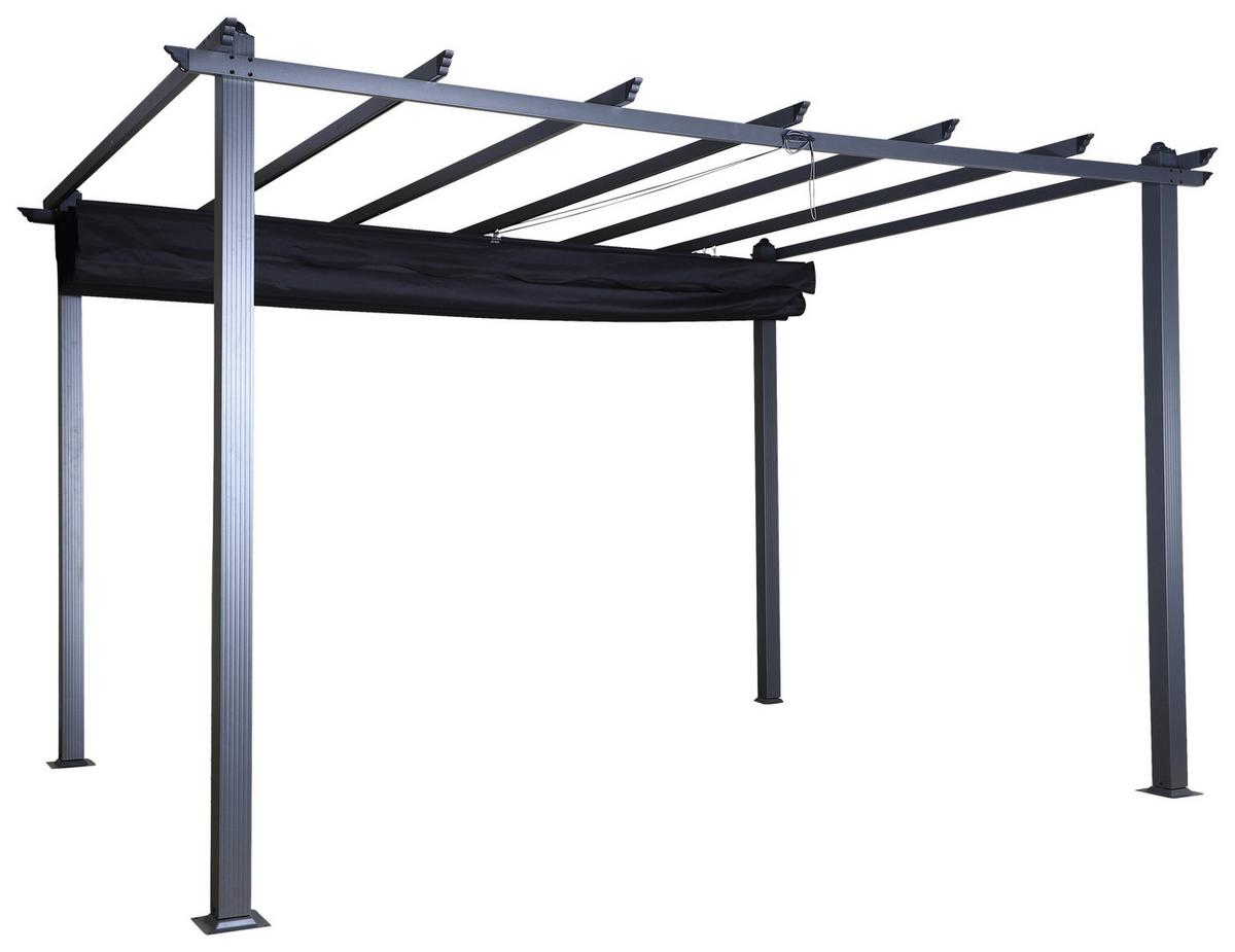 Pergola Lazio - Schwarz, KONVENTIONELL, Textil/Metall (395/245/295cm) - Gardenson