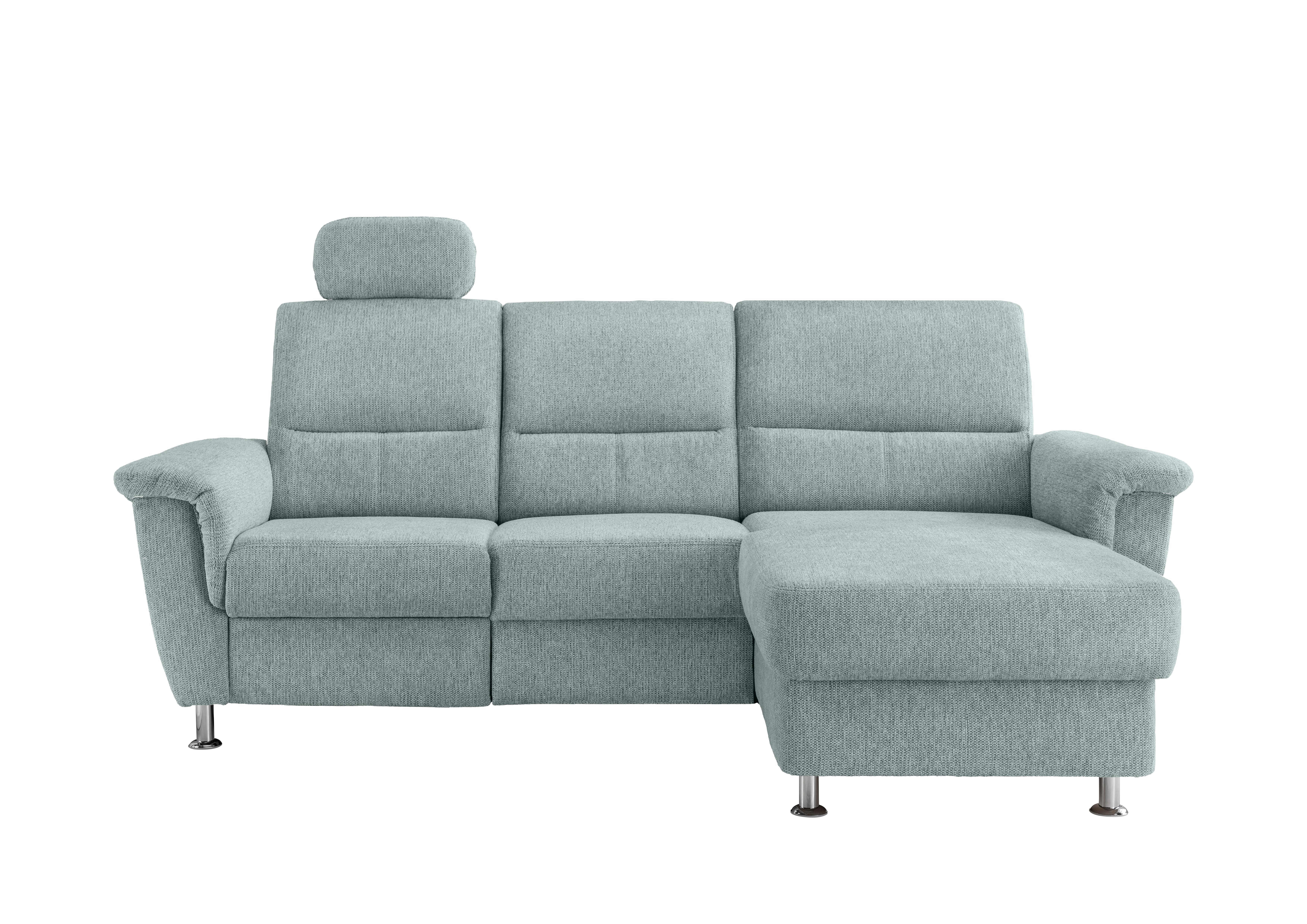 Ecksofa mit Stauraum Parole Blau Chenille - Chromfarben/Blau, MODERN, Textil (231/165cm) - Livetastic