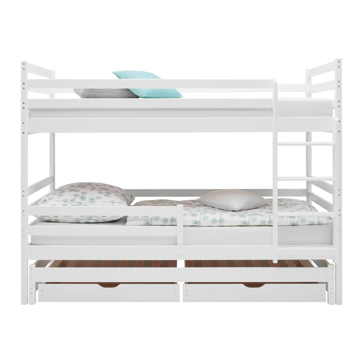 Poschodová posteľ MILA 90x200 cm, borovica, biela - biela/farba brezy, drevo (90/200cm) - Mömax