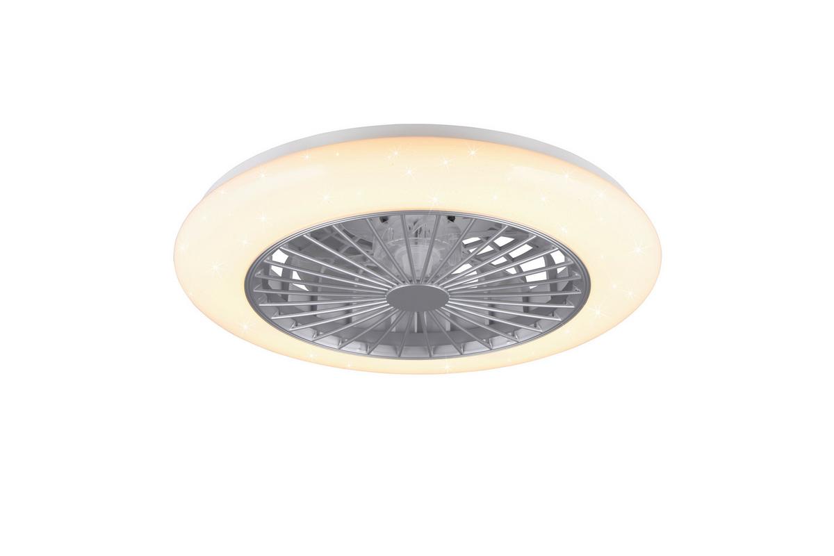 Deckenventilator Stralsund Weiß Titanfarben D: 49 cm - Titanfarben/Weiß, KONVENTIONELL, Kunststoff (49/16,5cm)