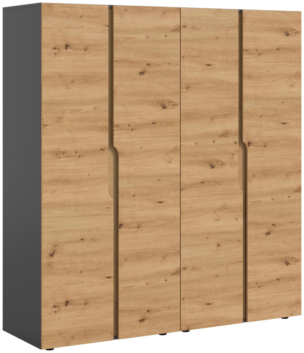 Drehtürenschrank Anga Anthr. /Eiche Artisan Dekor B: 160cm - Anthrazit/Eiche Artisan, MODERN, Holzwerkstoff (160/180/51cm) - MID.YOU
