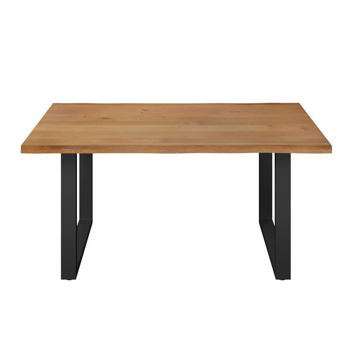 Jedálenský stôl Dan, š: 180 cm - čierna/farba duba, Modern, kov/drevo (180/90/76cm) - Bessagi Home