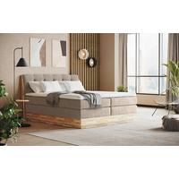 Boxspringbett Boxspring Bed Melissa - Creme/Schwarz, Natur, Textil (160/200cm)