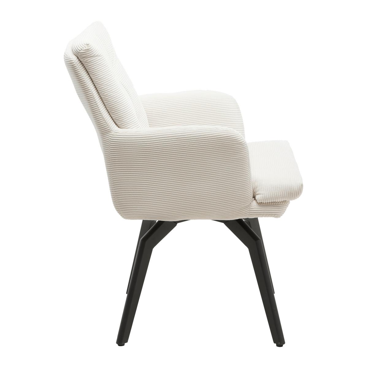 ŽIDLE S PODRUČKAMI HANNA - bílá/černá, Moderní, kov/textil (60/88/64cm) - Mömax
