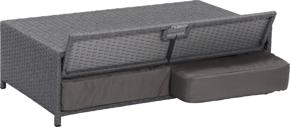 Loungesofa Bahia Rondo mit Kissen und Auflage - Braun/Grau, MODERN, Kunststoff/Textil (117/95/74cm) - Greemotion