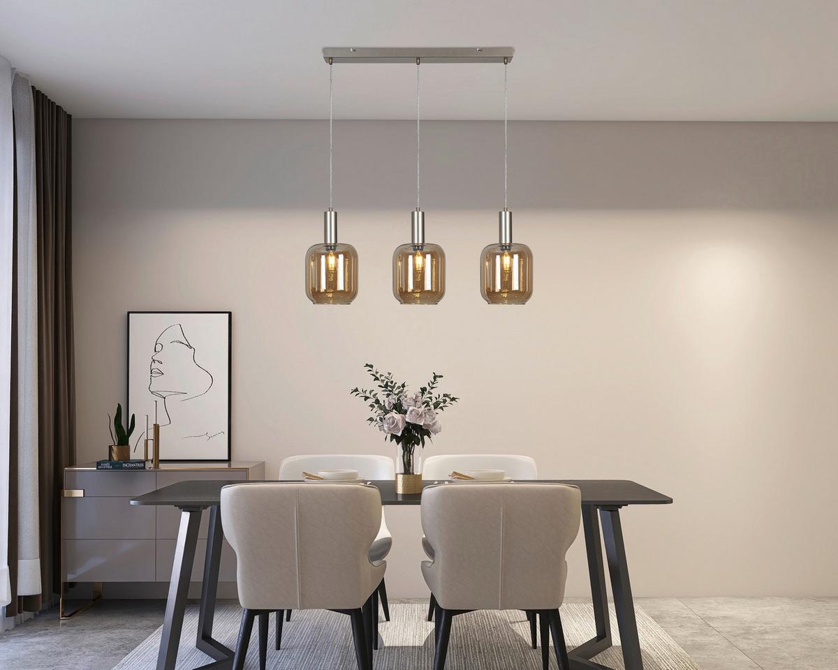 ZÁVĚSNÉ SVÍTIDLO SIOP - jantarové barvy/průhledné, Moderní, kov/plast (80/20/120cm)