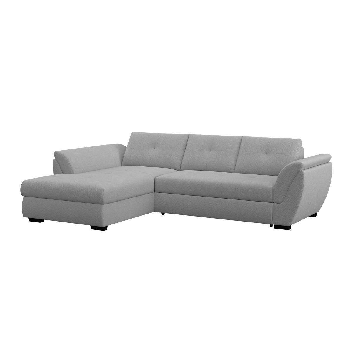 Rohová sedačka BERISSO, ľavá, tmavosivá - čierna/tmavosivá, Konventionell, textil/plast (187/278cm) - Ondega
