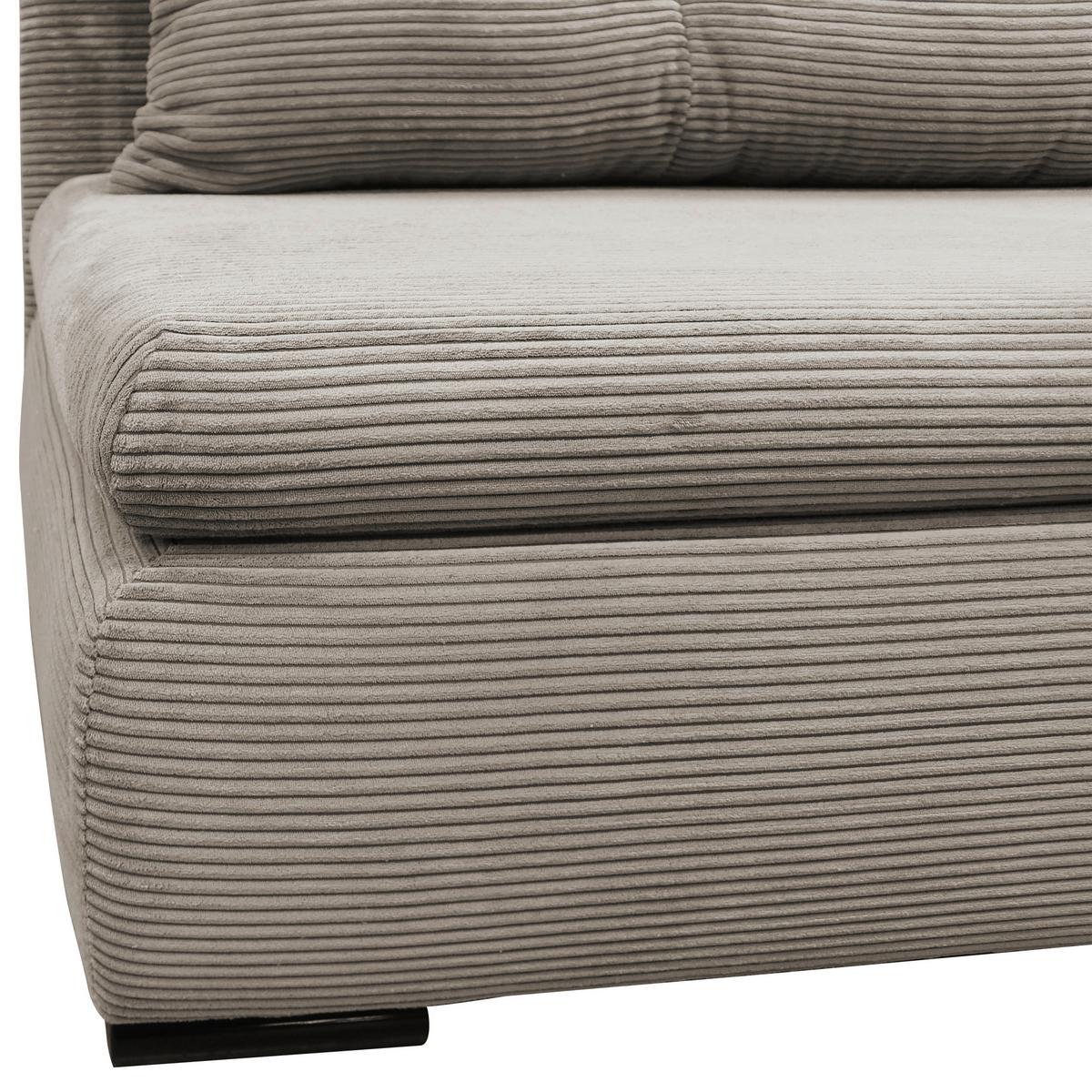 2-Sitzer-Sofa Yellow Mit Schlaffunktion Taupe Cord - Taupe/Schwarz, Design, Textil (154/93/85cm) - MID.YOU