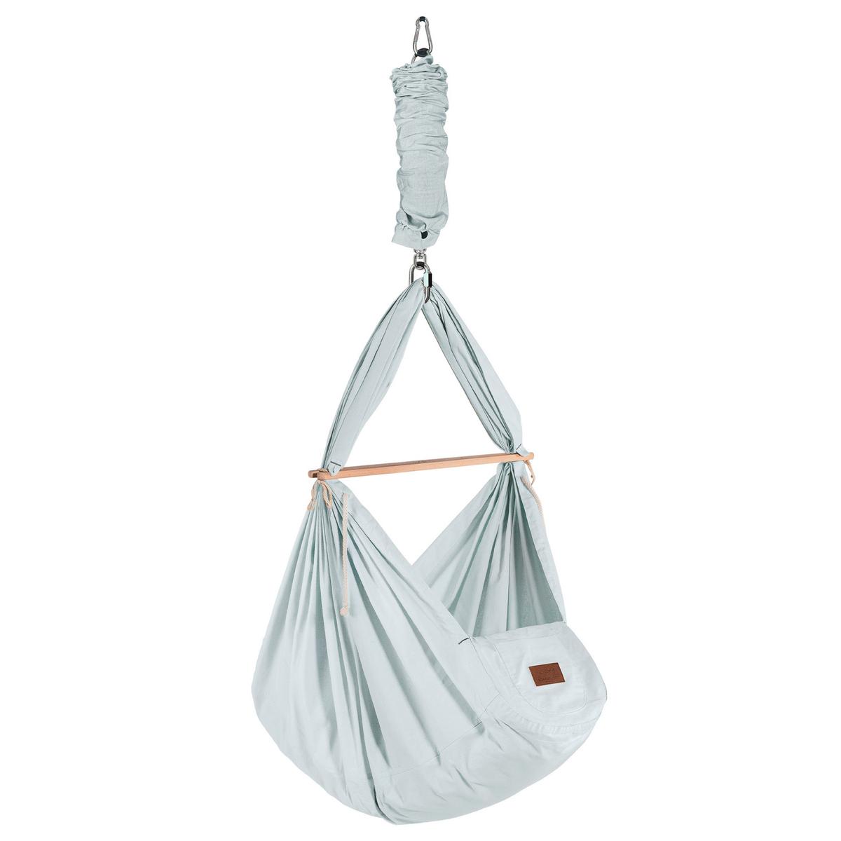 Federwiege Federwiegenset - Anthrazit/Hellgrau, Basics, Kunststoff/Textil (135/194/135cm) - SCHMUSEWOLKE