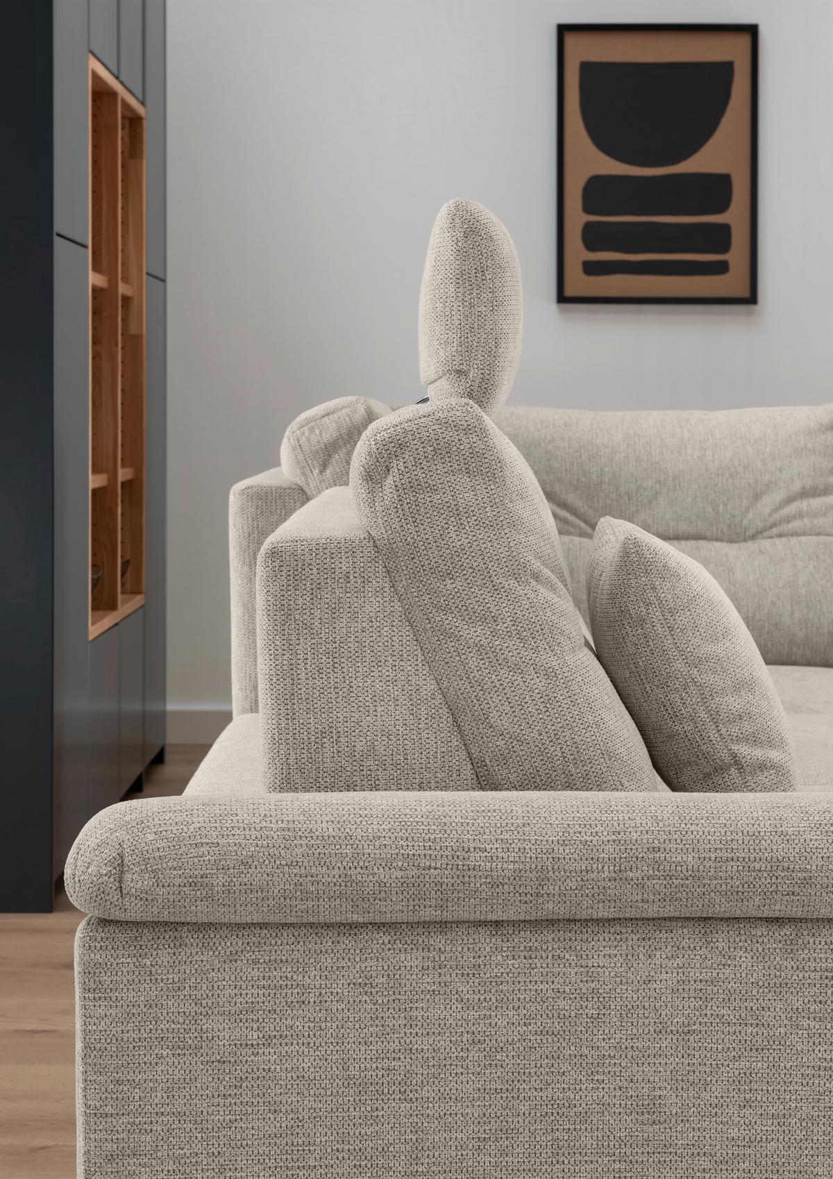 Ecksofa Brizzini, Beige S: 264x206 Cm - Beige/Naturfarben, MODERN, Textil (264/206cm) - Livetastic