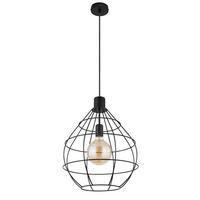 Hängeleuchte H: 120 cm 1-Flammig - Schwarz, Trend, Metall (37/120cm) - Globo